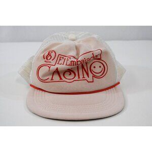 El Embajador Casino Hat Mesh Snapback Santo Domingo Dominican Republic White Vtg